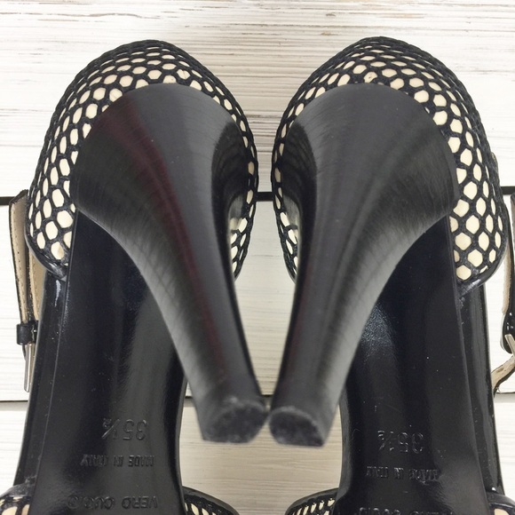 Sergio Rossi Black Fishnet D'orsay Heels 35.5 - Picture 6 of 8